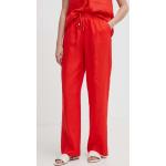 Dámské Plátěné kalhoty United Colors of Benetton v červené barvě z plátěného materiálu ve velikosti L s vysokým pasem 