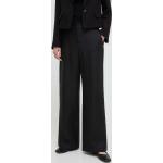 Dámské Plátěné kalhoty MAX MARA v černé barvě z plátěného materiálu ve velikosti 9 XL s vysokým pasem 