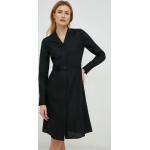 Dámské Designer Mini šaty Calvin Klein v černé barvě z plátěného materiálu ve velikosti 9 XL s dlouhým rukávem 