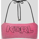 Dámský  Horní díl plavek  Karl Lagerfeld v růžové barvě v třpytivém stylu ve velikosti XS se třpytkami 