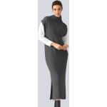 Dámské Pletené šaty Alba Moda v antracitové barvě v elegantním stylu ze syntetiky ve velikosti XXL s krátkým rukávem ve slevě 