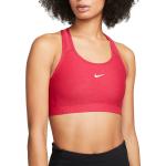 Dámské Bezešvé podprsenky Nike Dri-Fit v červené barvě z nylonu ve velikosti XS se střední podporou bezešvé ve slevě 