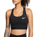 Sportovní podprsenky Nike Swoosh v černé barvě ve velikosti 10 se střední podporou ve slevě 