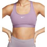 Dámské Sportovní podprsenky Nike Swoosh v levandulové barvě z polyesteru ve velikosti 10 XL s nízkou podporou závodní 