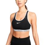 Dámské Sportovní podprsenky Nike Swoosh v černé barvě ve velikosti M se střední podporou ve slevě 