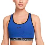 Dámské Sportovní podprsenky Nike Swoosh Prodyšné v modré barvě z polyesteru ve velikosti S se střední podporou ve slevě 