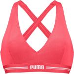 Dámské Sportovní podprsenky Puma v červené barvě z bavlny ve velikosti M vyztužené 