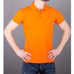 Pánská  Trička s límečkem Armani Jeans v oranžové barvě z bavlny ve velikosti M 