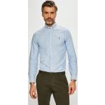 Designer Slim fit košile Polo Ralph Lauren v modré barvě z bavlny ve velikosti XXL s button-down límcem ve slevě plus size 