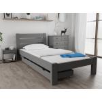 Jednolůžkové postele v šedé barvě z masivu 