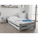 Jednolůžkové postele v bílé barvě z masivu lakované 