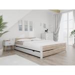 Jednolůžkové postele v bílé barvě z masivu 