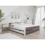 Dvoulůžkové postele v bílé barvě z masivu 