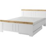Dvoulůžkové postele v bílé barvě v provensálském stylu z laminátu 