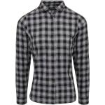 Dámské Slim fit košile v šedé barvě s kostkovaným vzorem z popelínu ve velikosti L 