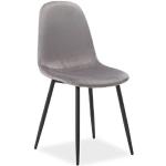 Jídelní židle v šedé barvě v minimalistickém stylu ze sametu s nohami lakované 