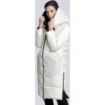 Dámské Kabáty Alba Moda v bílé barvě prošívané ze syntetiky ve velikosti XXL s dlouhým rukávem 