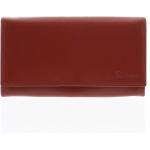 Dámské Luxusní peněženky Delami v červené barvě z hovězí kůže ve slevě 