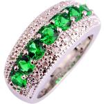 Prsteny Izmael v zelené barvě z krystalu ve velikosti 67 