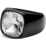 Pánské Prsteny z chirurgické oceli Lucléon v černé barvě z krystalu 