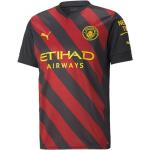 Fotbalové dresy Puma v černé barvě s pruhovaným vzorem ve velikosti XXL s krátkým rukávem s motivem Manchester City ve slevě plus size 