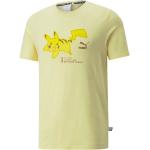 Pánská  Trička Puma v žluté barvě z bavlny ve velikosti L s motivem Pokémon ve slevě 