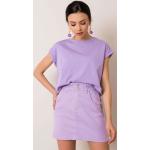 Dámské Mini sukně FashionHunters ve fialové barvě z bavlny ve velikosti 10 XL mini ve slevě 