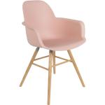 Jídelní židle Zuiver v růžové barvě v elegantním stylu z jasanu s loketní opěrkou 