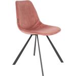 Designové židle Dutchbone v růžové barvě ze sametu 