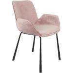 Jídelní židle Zuiver v růžové barvě v industriálním stylu ze sametu 