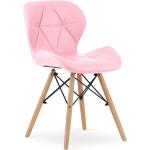 Jídelní židle v růžové barvě ve skandinávském stylu z buku 