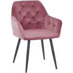 Jídelní židle v růžové barvě ze sametu 