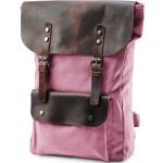 Pánské Plátěné batohy Delton Bags v růžové barvě ve vintage stylu z plátěného materiálu ve slevě 