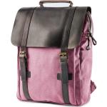 Pánské Plátěné batohy Delton Bags v růžové barvě ve vintage stylu z plátěného materiálu 