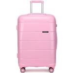 Pánské Plastové kufry v růžové barvě v elegantním stylu s teleskopickou rukojetí ve slevě 