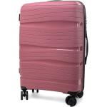 Pánské Plastové kufry v růžové barvě z plastu s teleskopickou rukojetí ve slevě 