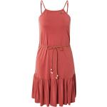 Dámské Letní šaty Ragwear ve fuchsiové barvě z modalu ve velikosti XXL bez rukávů s kulatým výstřihem s volány ve slevě plus size 