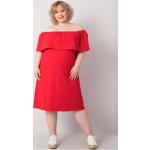 Dámské Šaty FashionHunters v červené barvě z bavlny ve velikosti 3 XL ve slevě plus size 