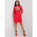 Dámské Mikinové šaty FashionHunters v červené barvě plus size 