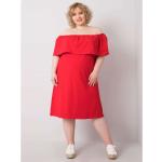 Red plus size dress with a spanish neckline