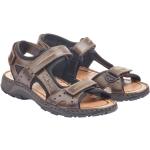 Pánské Kožené sandály Rieker v hnědé barvě z kůže ve velikosti 46 na suchý zip na léto 