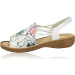 Rieker dámské stylové sandály s květovým motivem - bílé - 36