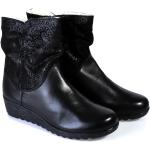Dámské Kožené kotníkové boty Rieker v černé barvě ze syntetiky ve velikosti 36 s výškou podpatku 3 cm - 5 cm ve slevě 