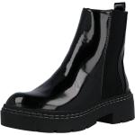 Dámské Kotníčkové boty na podpatku RIVER ISLAND v černé barvě v lakovaném stylu z koženky s výškou podpatku do 3 cm ve slevě 