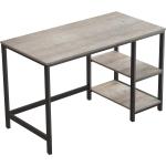 Psací stoly v šedé barvě v industriálním stylu ze dřeva 