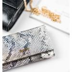 Dámské Kožené peněženky Rovicky ve stříbrné barvě v lakovaném stylu s hadím vzorem z hadí kůže s blokováním RFID ve slevě 