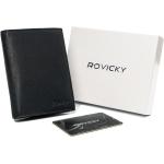 Pánské Kožené peněženky Rovicky v černé barvě z hovězí kůže s blokováním RFID ve slevě 