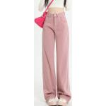 Dámské Straight Fit džíny v růžové barvě ve vintage stylu z džínoviny ve velikosti 3 XL plus size 