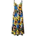 Dámské Letní šaty Roxy v antracitové barvě s květinovým vzorem z viskózy ve velikosti L bez rukávů s výstřihem do V s volány 