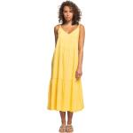 Dámské Letní šaty Roxy v okrově žluté barvě ve velikosti XL po kolena ve slevě 